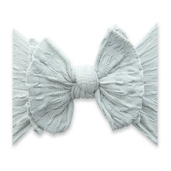 Baby Bling FAB-BOW-LOUS Waffle Headband / Dove Grey