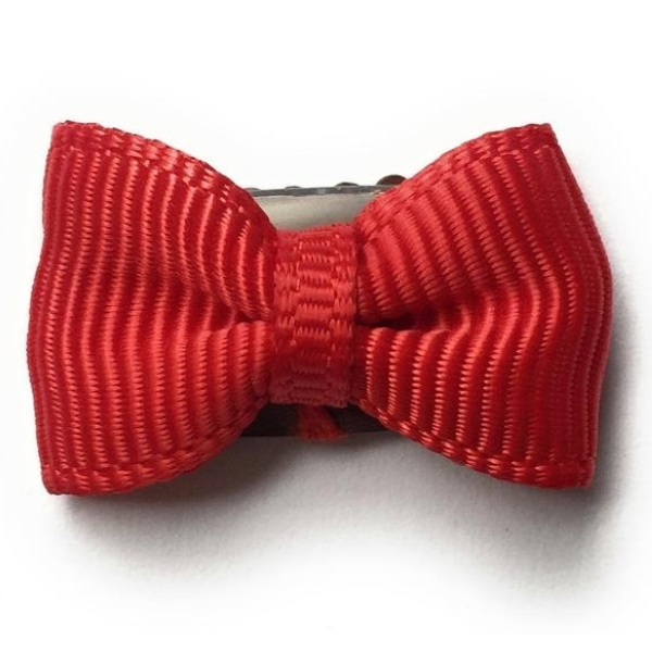 Baby Wisp Mini Latch Wisp Clip - Tiny Tuxedo Bow / Red