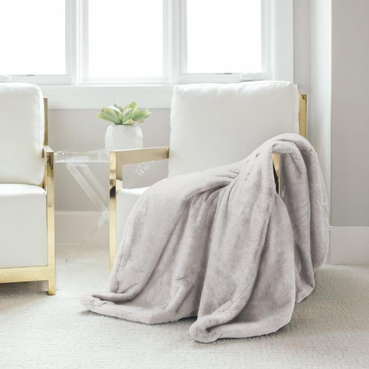 Saranoni Grand Faux Fur Blanket / Fawn - Home Throw (50"x60")
