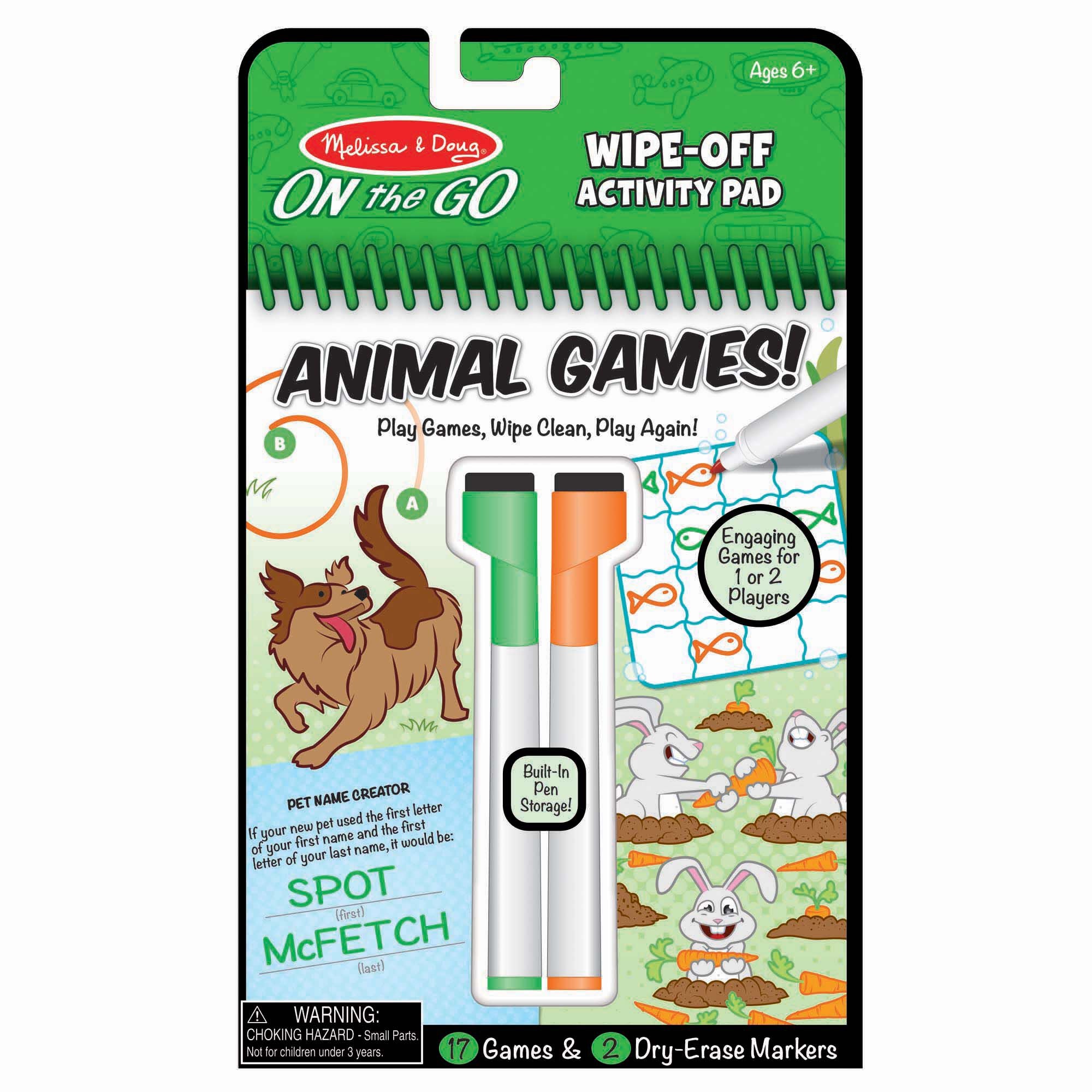 Melissa & Doug on The Go Wipe Off Activity Pad- Animal Games