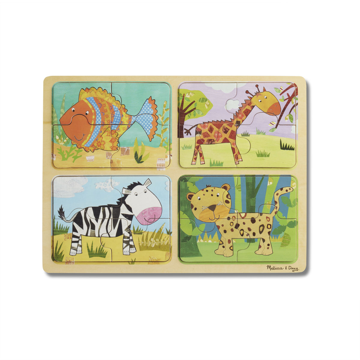 Melissa & Doug Natural Play Wooden Puzzle / Animal Patterns