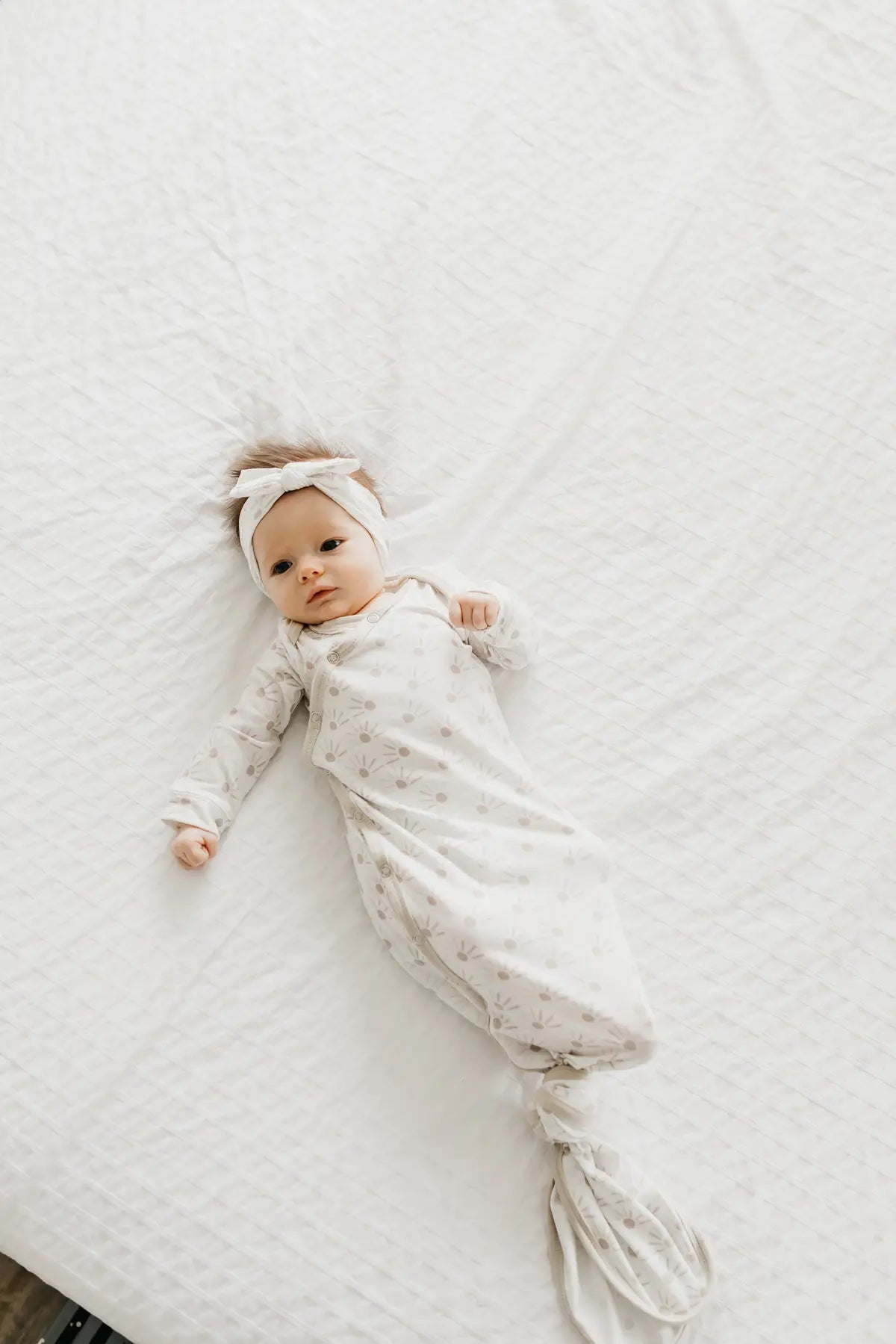 Copper Pearl Newborn Knotted Gown / Shine