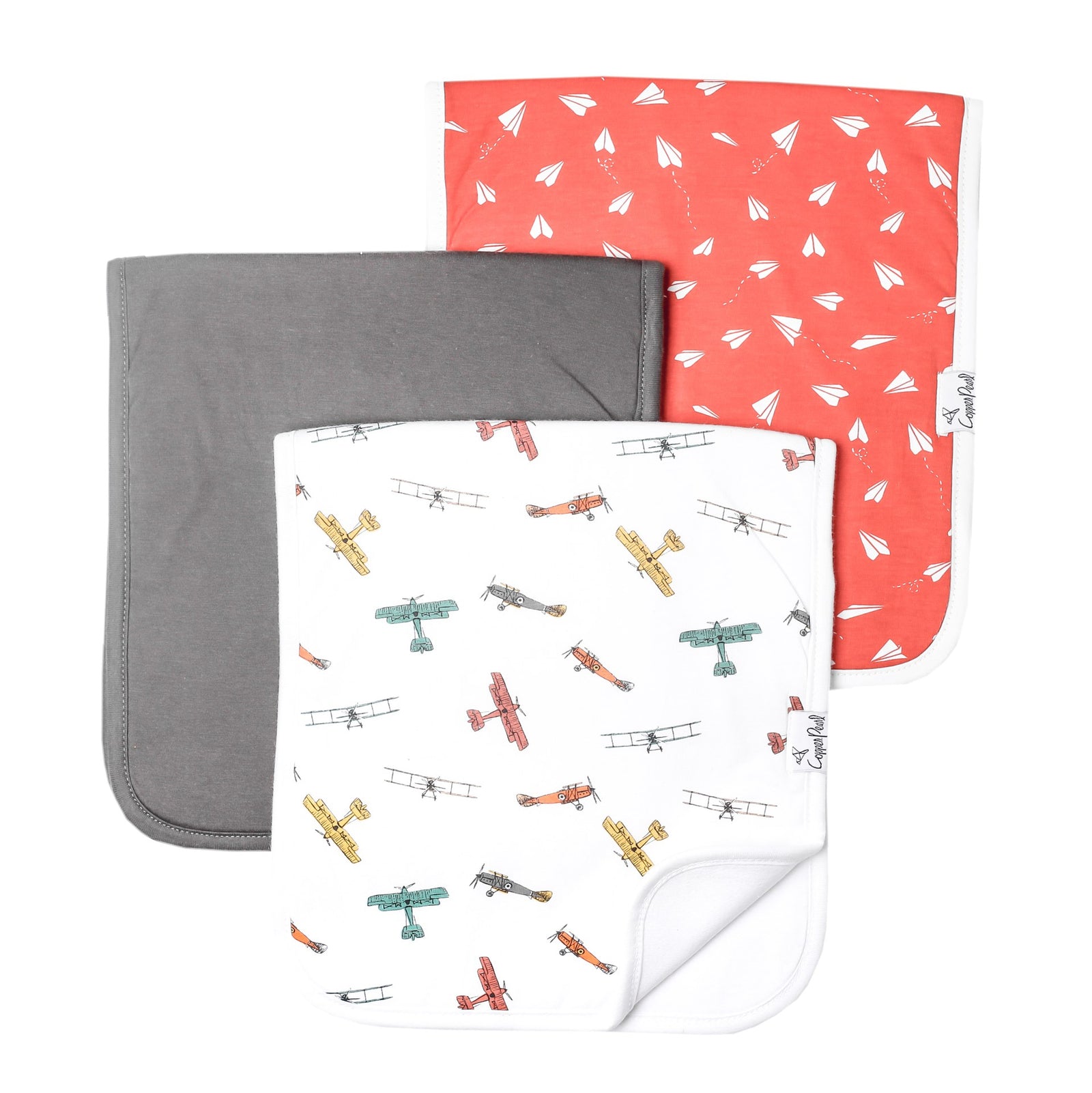Copper Pearl Premium Burp Cloth Set / Ace