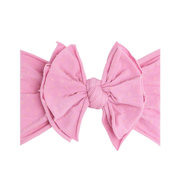 Baby Bling SHAB-BOW-LOUS Headband / Frosting with Pink Dot