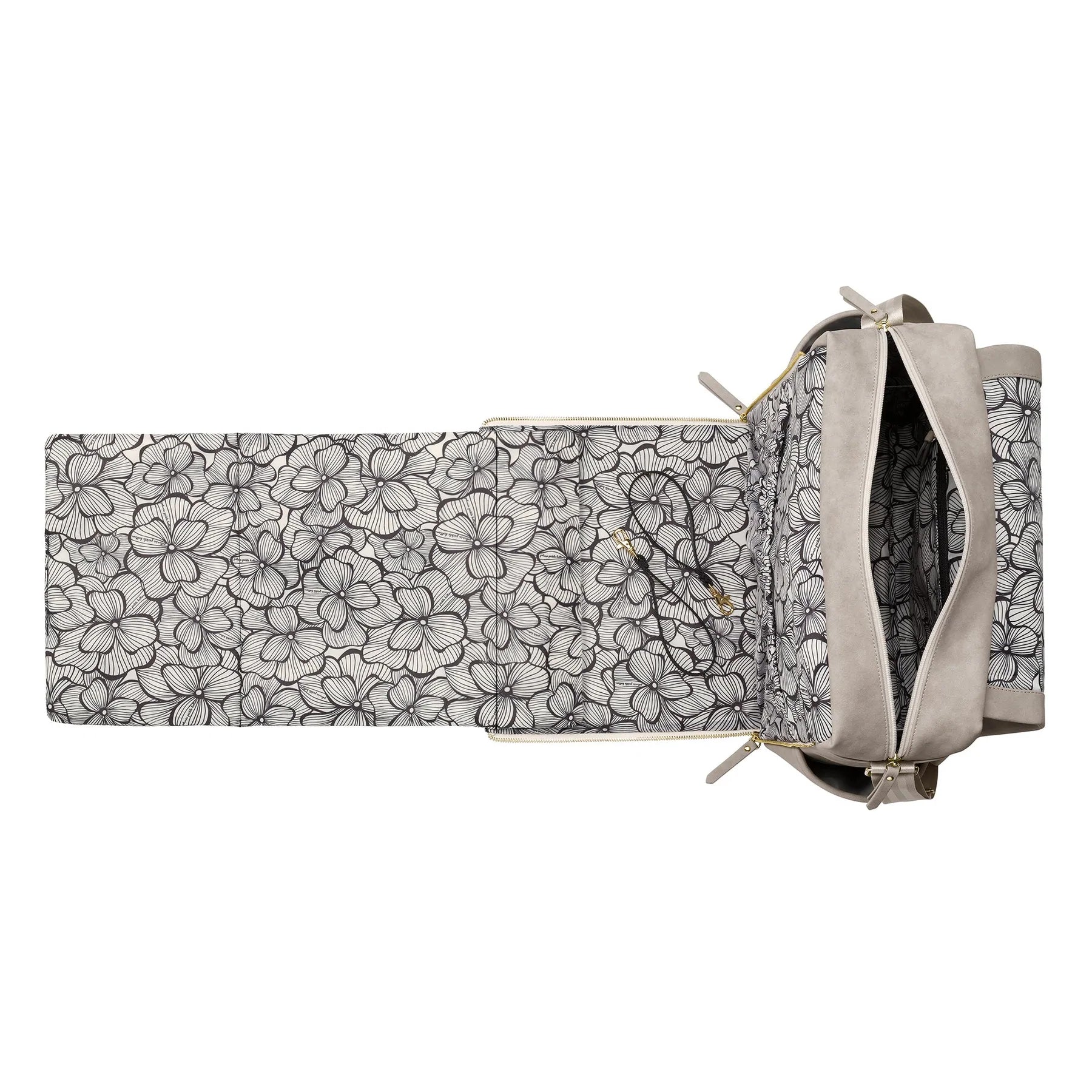 Petunia Pickle Bottom Matte Leatherette Boxy Backpack Grey Suite Child