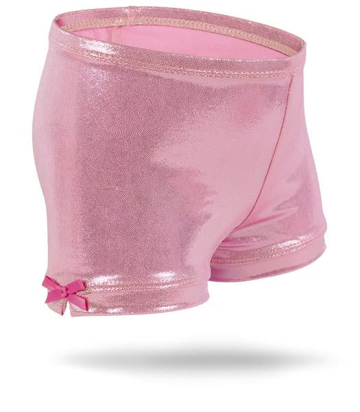 Girls Spandex Shorts - Pink Shimmer - 4T