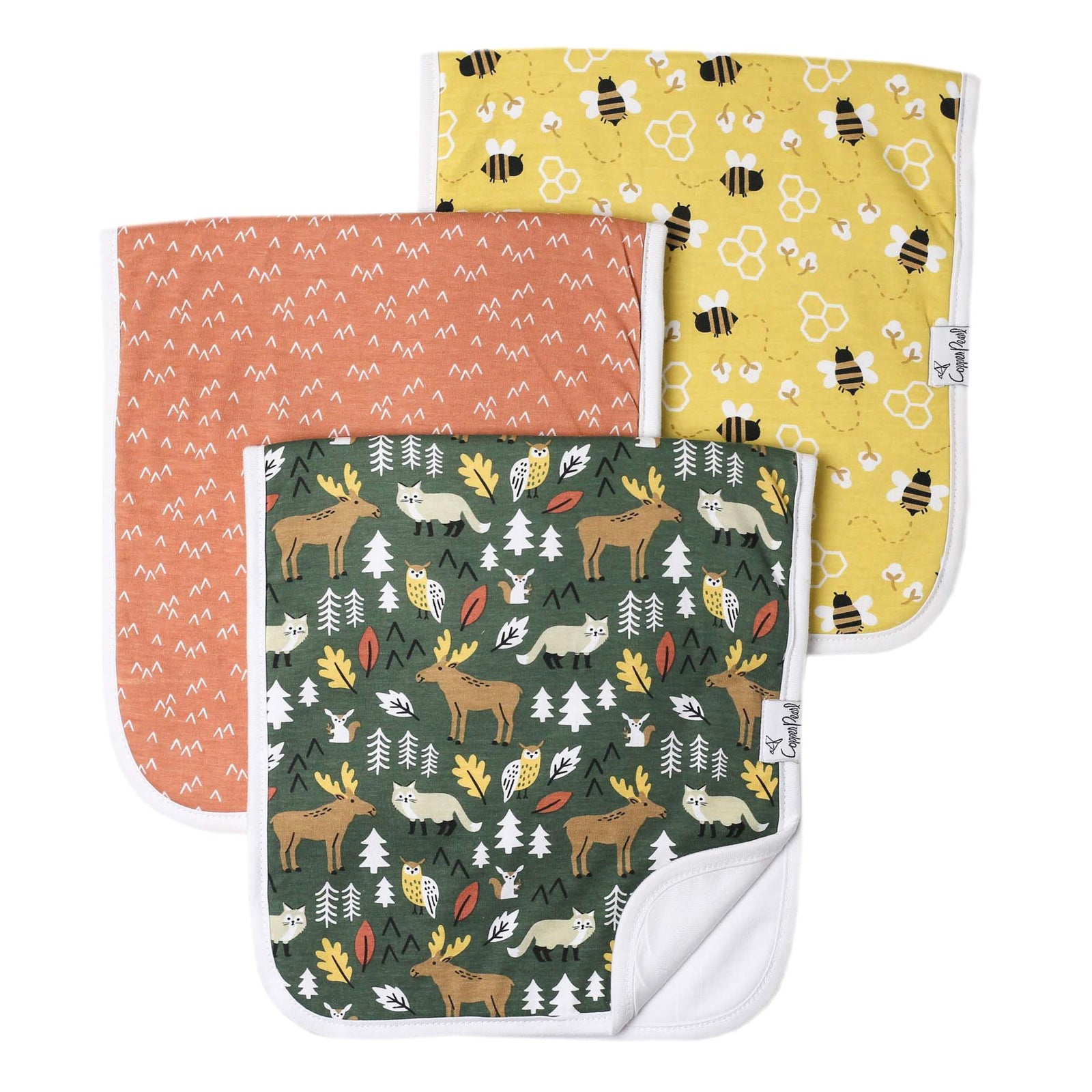 Copper Pearl Premium Burp Cloth Set / Atwood