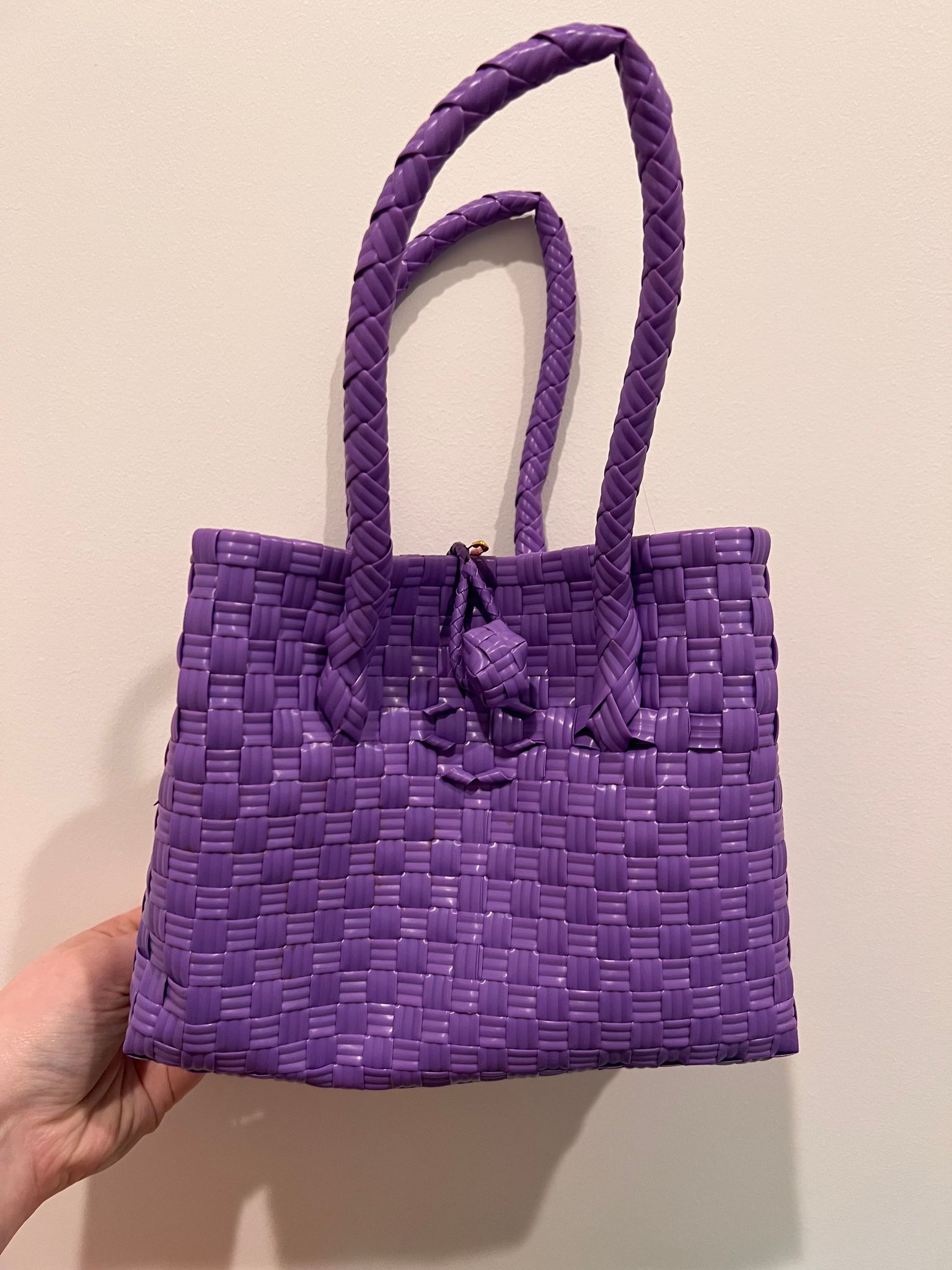 Bela & Nuni Faux Rattan Bag / Purple