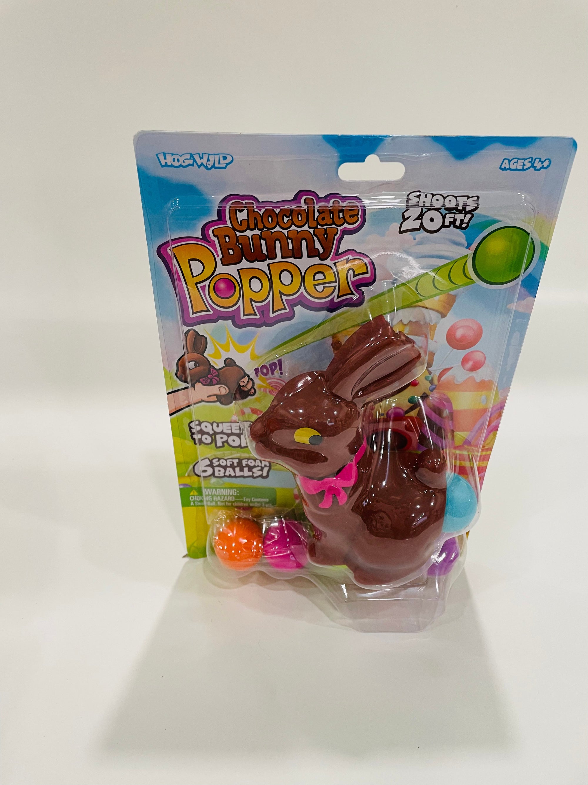 Chocolate Easter Bunny Power Popper Air Powered Foam Ball Blaster
