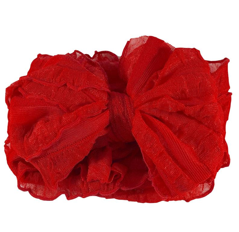Ruffle Headband - Bright Red