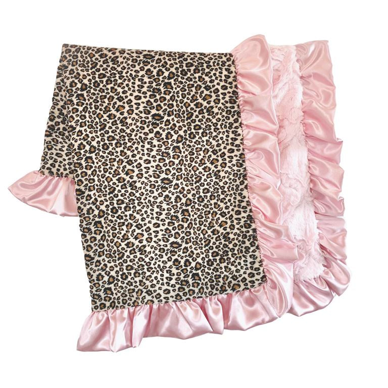Rockin' Royalty Receiving Blanket (34"x 34") / Baby Pink Cheetah