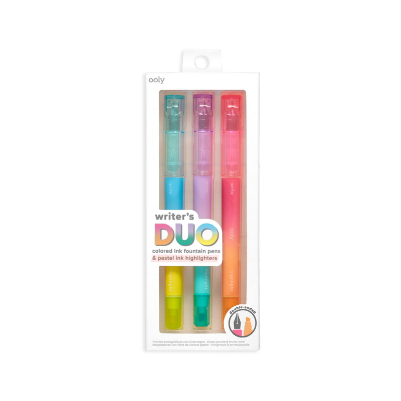 Ooly Writer's Duo Double-Ended Fountain Pens + Highlighters