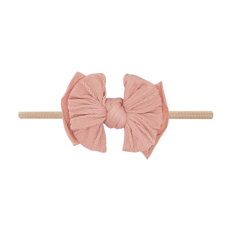 Baby Bling Cable Knit LIL FAB Skinny Headband / Nude/Rose Gold