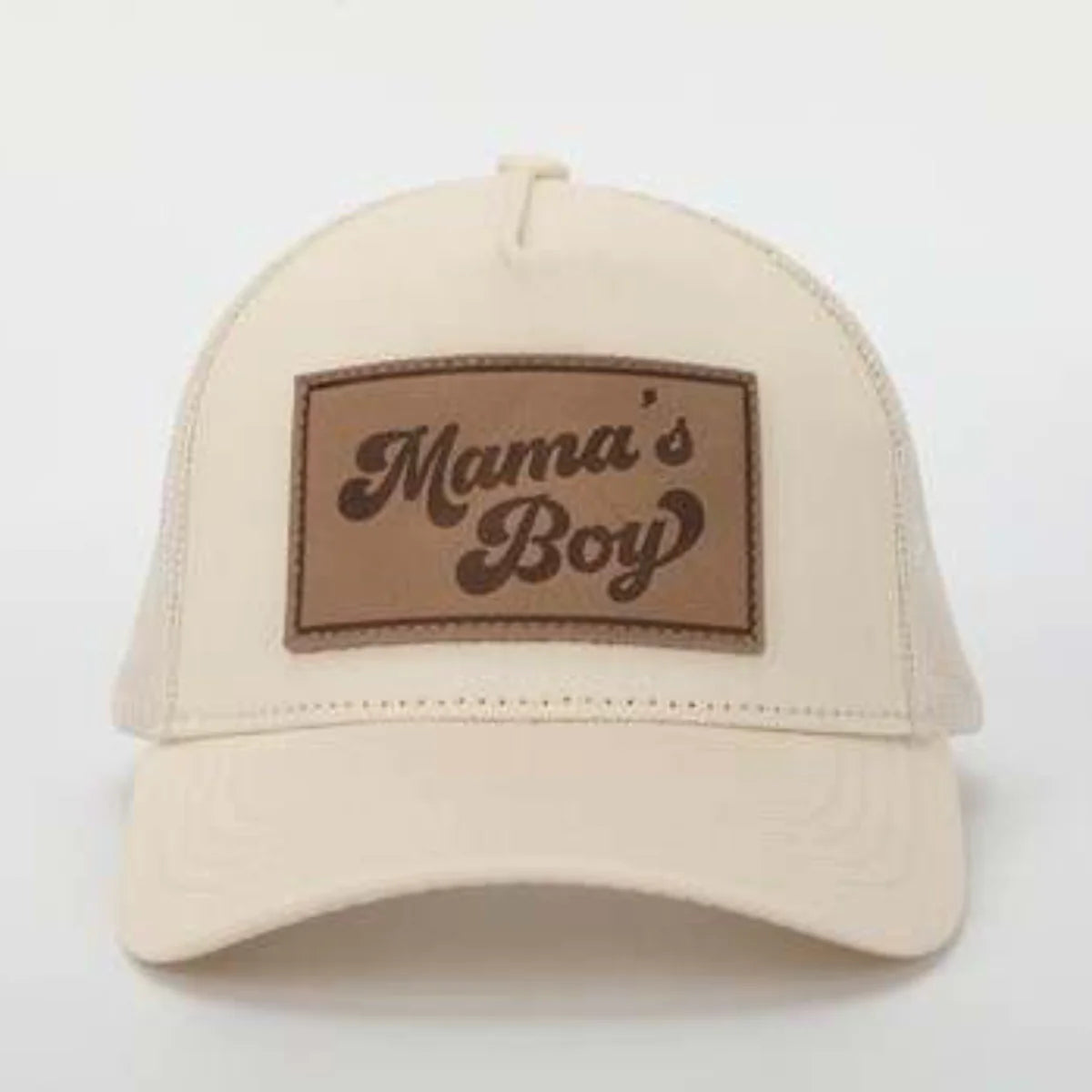 Tiny Trucker Mama's Boy Leather Patch Trucker Hat / Toddler (2-5 Yrs)