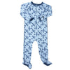 Sweet Bamboo Piped Zipper Footie / Airplane Blue