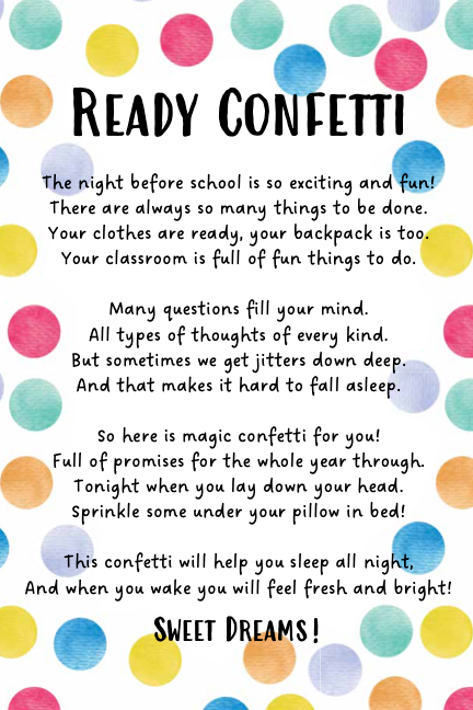 Ready Confetti Kit for Back To School