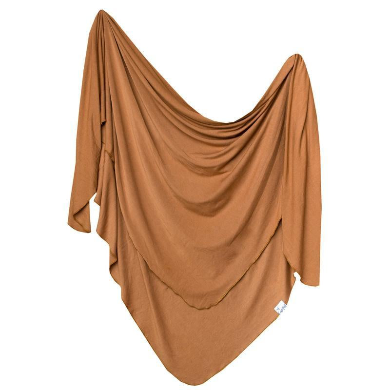 Copper Pearl Knit Swaddle Blanket / Camel