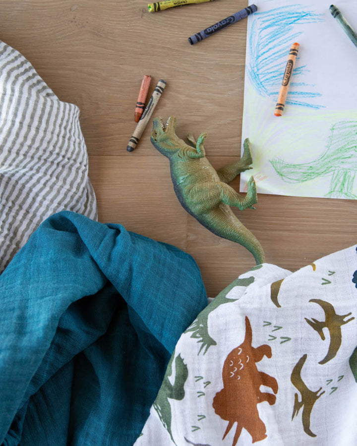 Little Unicorn Cotton Muslin Swaddle Set / Dino Friends