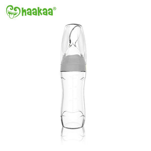 Haakaa Silicone Baby Food Dispensing Spoon with Cap / Grey