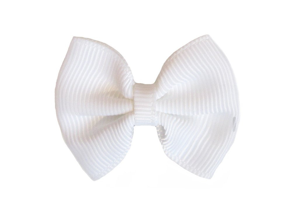 Baby Wisp Mini Latch Wisp Clip - Classic Bow / White