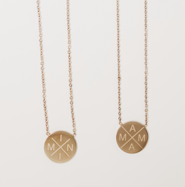 Mini & Mama X Necklace Set / Rose Gold