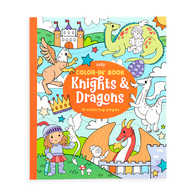 Ooly Color-in' Book / Knights & Dragons
