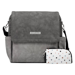 Petunia Pickle Bottom Matte Leatherette Boxy Backpack / Pewter