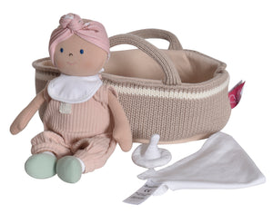 Remi Baby Doll with Carry Cot, Soother & Blanket Set / Light