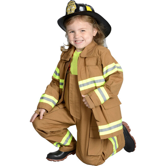 Jr. Firefighter Suit with Embroidered Cap / Tan