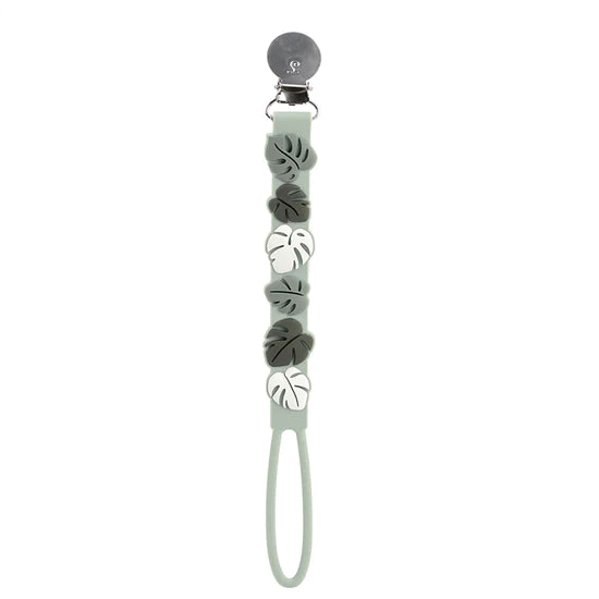 Loulou Lollipop Beadless Silicone Pacifier Clip / Monstera