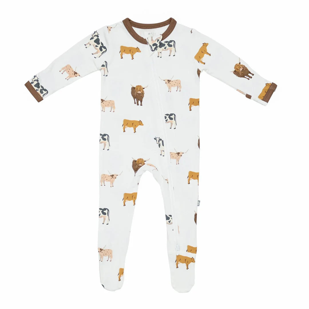Kyte Baby Zippered Footie / Moo