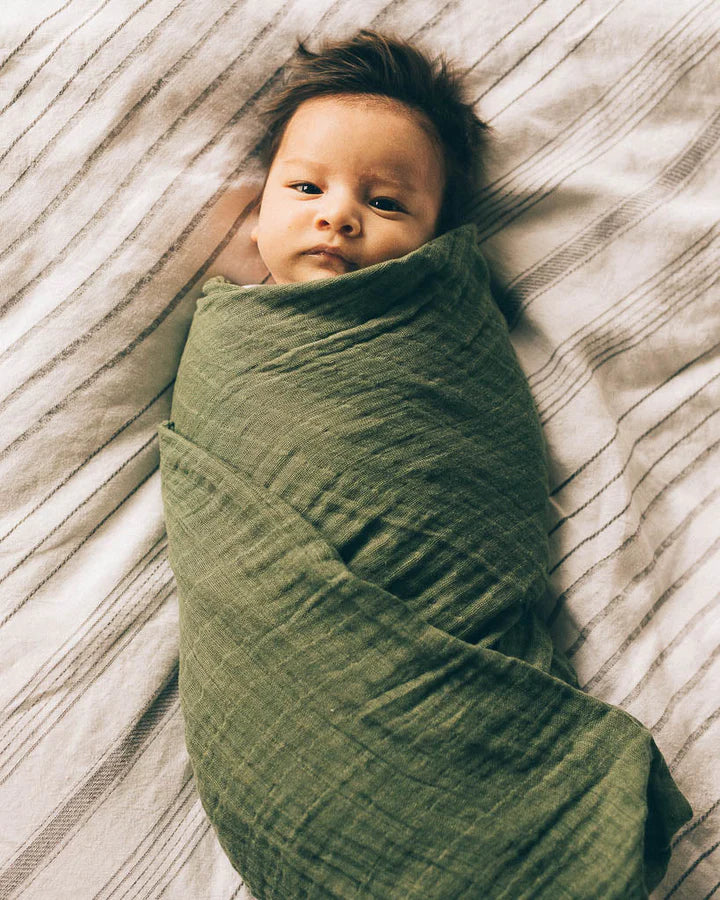 Little Unicorn Cotton Muslin Swaddle / Fern