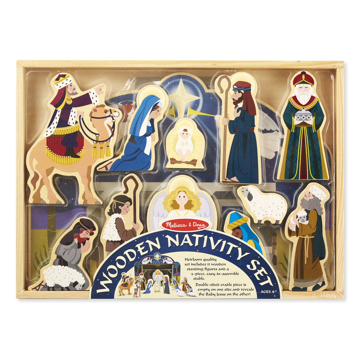 Melissa & Doug Wooden Christmas Nativity Set