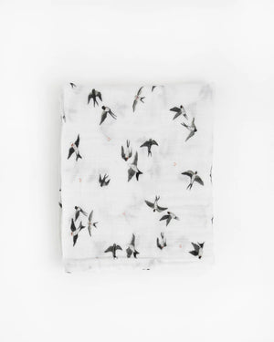 Little Unicorn Organic Cotton Muslin Swaddle Blanket / Swallows