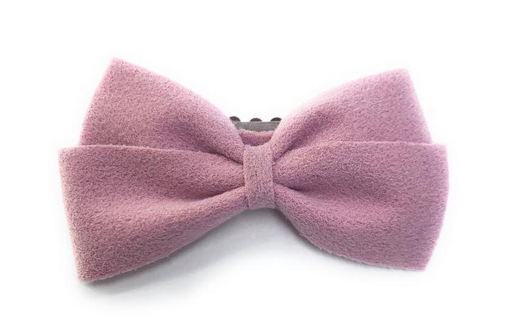 Baby Wisp Thali Faux Suede Medium Wisp Clip Bow / Mauve