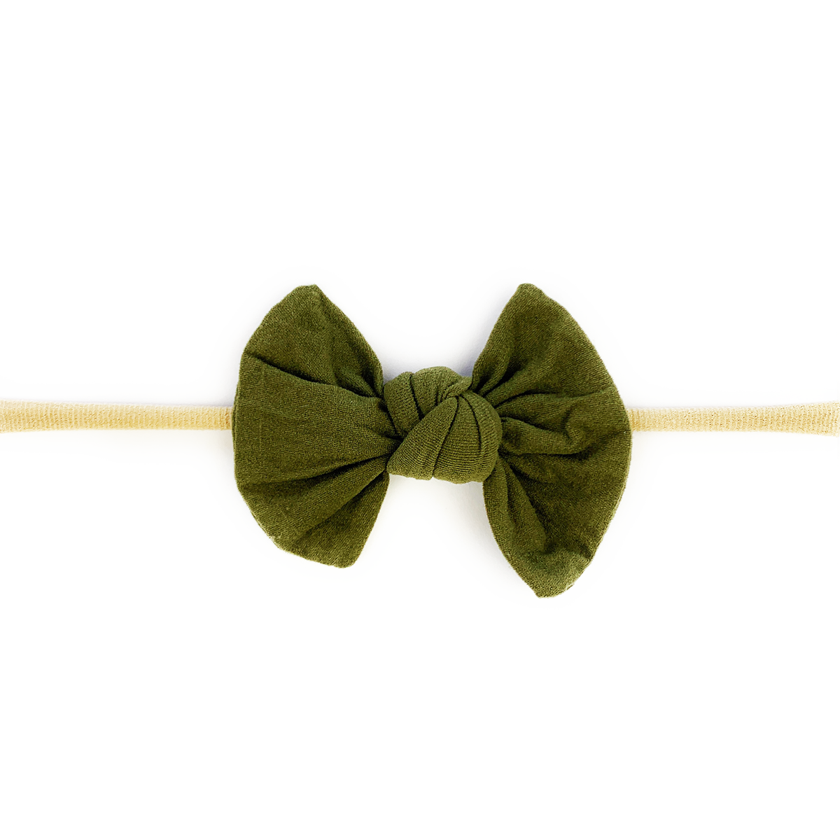 Baby Wisp Nylon Knotted Bow Skinny Headband / Moss***