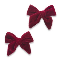 Baby Bling Velvet Bow Tie Clips (2 Pack) / Ruby