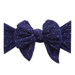 Baby Bling Dang Enormous Bow Headband / Navy Dot