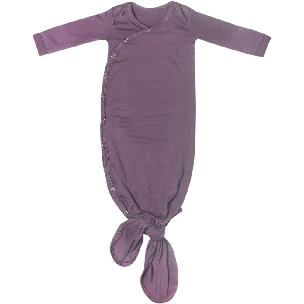 Copper Pearl Newborn Knotted Gown / Plum