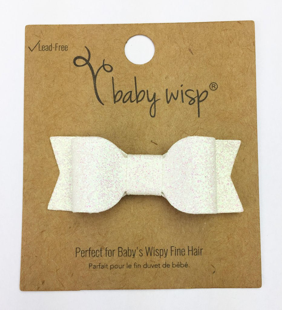 Baby Wisp Mini Latch Mia Glitter Bow / White