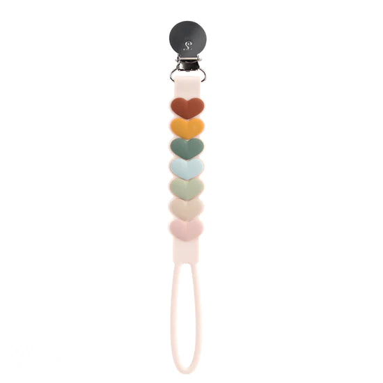 Loulou Lollipop Beadless Silicone Pacifier Clip / Sweetheart Multi