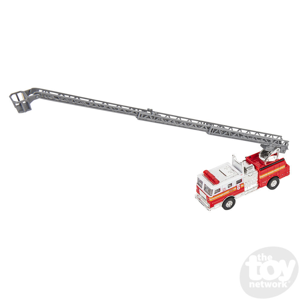 Diecast 5.5" Pull Back Fire Truck / Truck with Ladder
