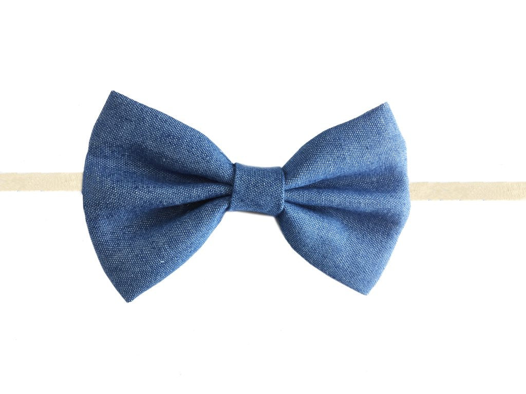 Baby Wisp Denim Bow Headband