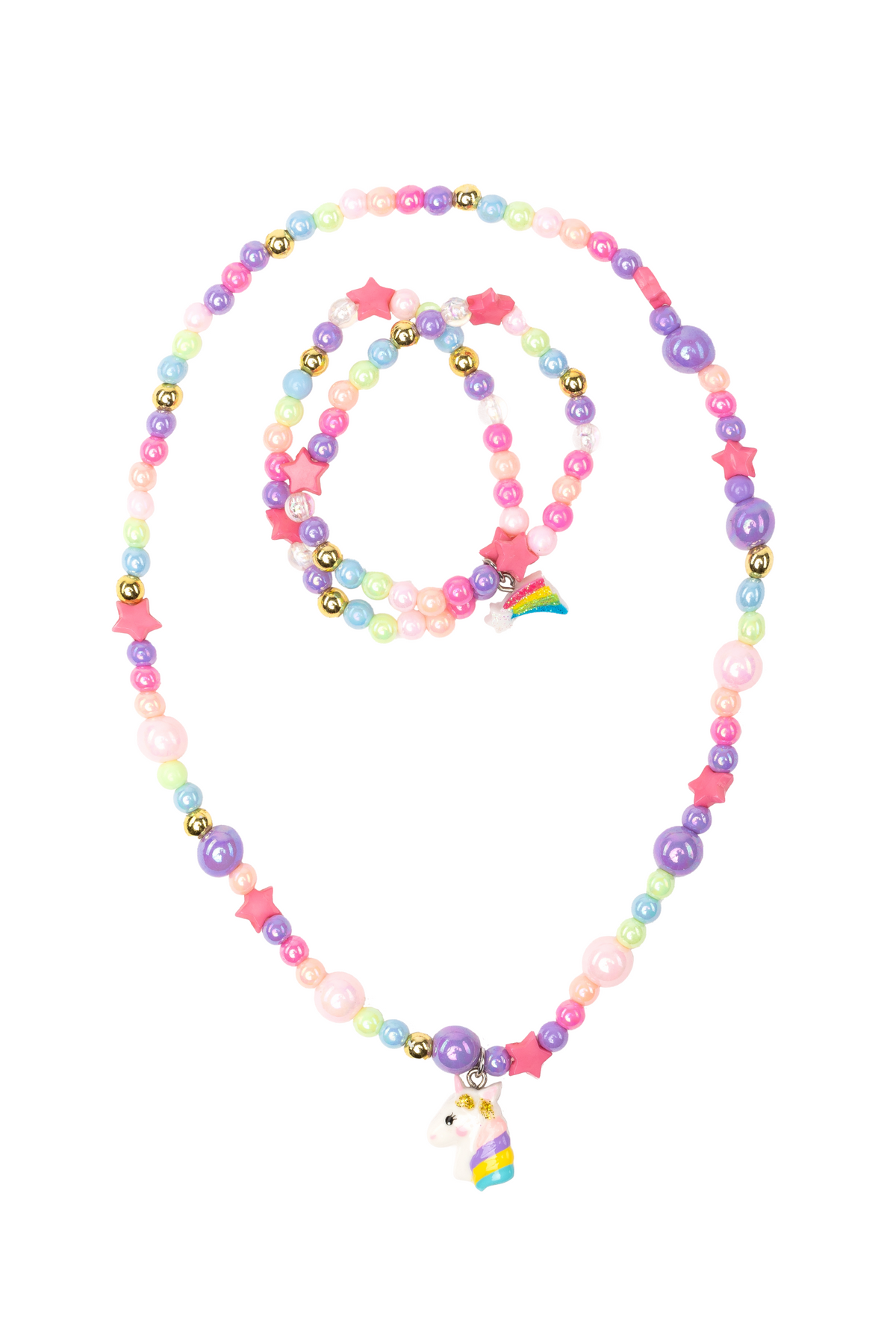 Great Pretenders Cheerful Starry Unicorn Necklace & Bracelet Set