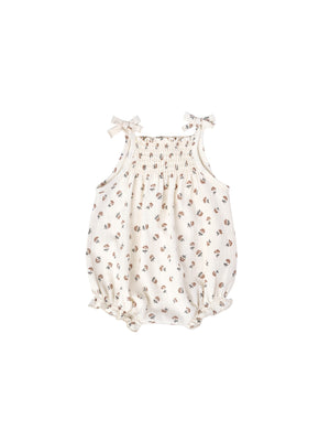 Quincy Mae Smocked Woven Romper / Daisy