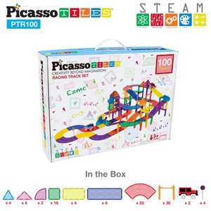 Picasso Tiles Race Track Building Blocks Set / 100 Pieces