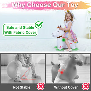 Bouncy Pals Bouncy White Horse Ride On Toy