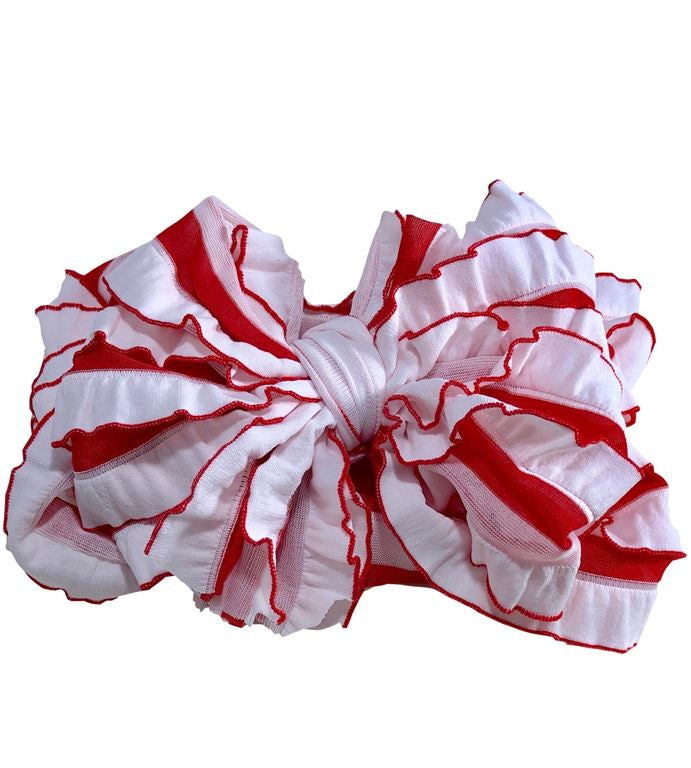 In Awe Couture Ruffle Headband / Candy Cane