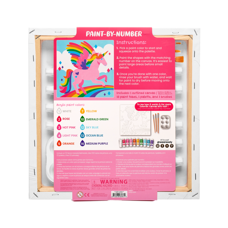 Ooly Colorific Canvas Paint-by-Number Kit / Magic Unicorn