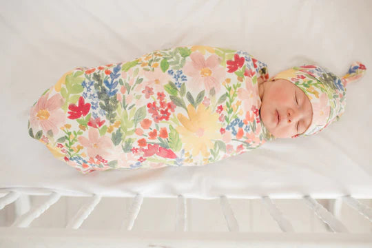 Copper Pearl Knit Swaddle Blanket / Lark
